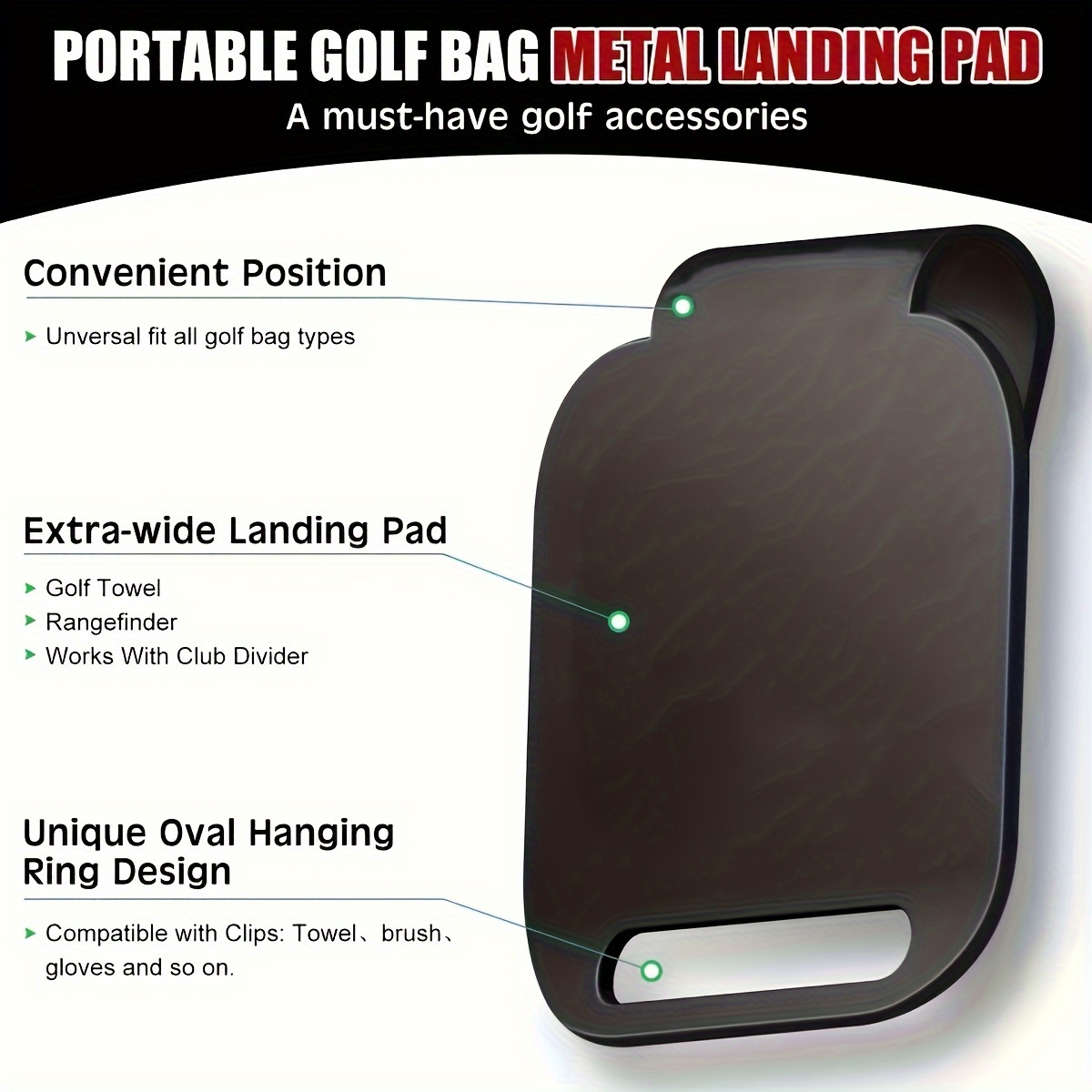 Golf Equipment Stores - Magnetic Golf Bag Landing Pad（9*8cm）for Magnetic