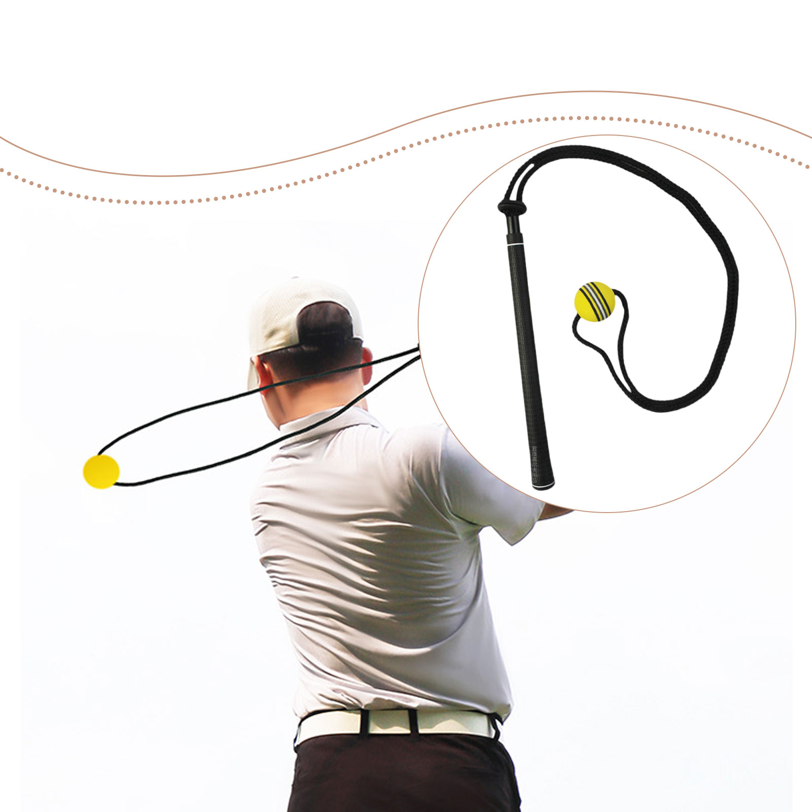 Golf Swing Trainer Elastic Rop - Golf Equipment For Beginners 评论和价格