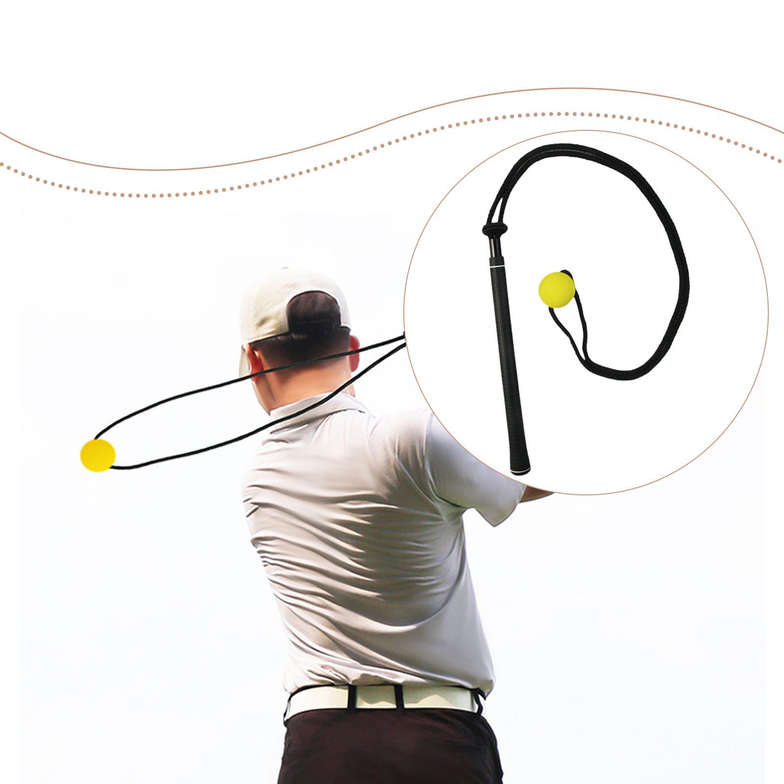 Golf Swing Trainer Elastic Rop - Golf Equipment For Beginners 评论和价格